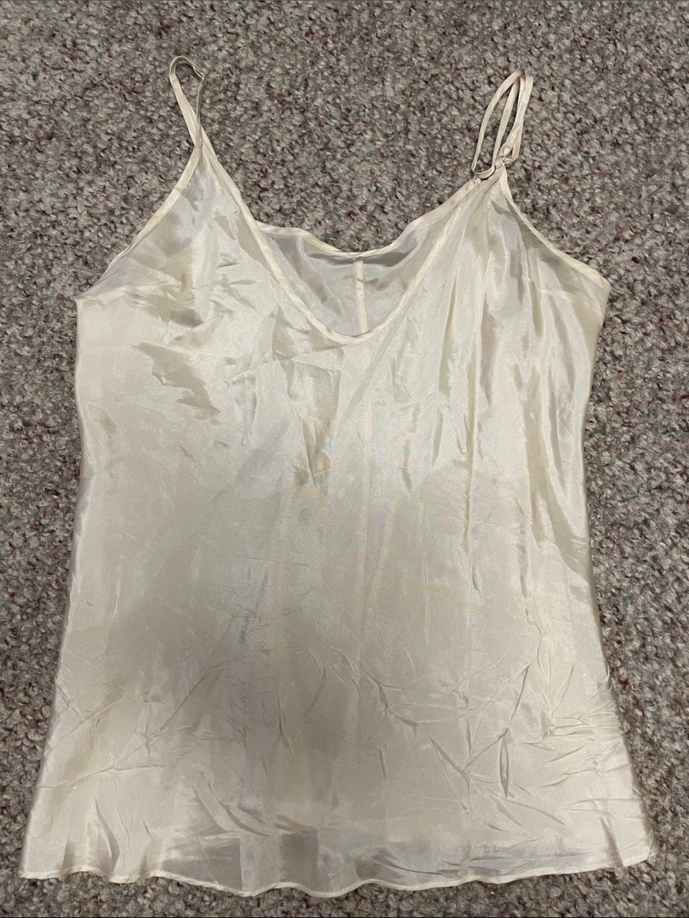 Club Monaco 100% Silk Cream Satin Cami Top with Spaghetti Straps
